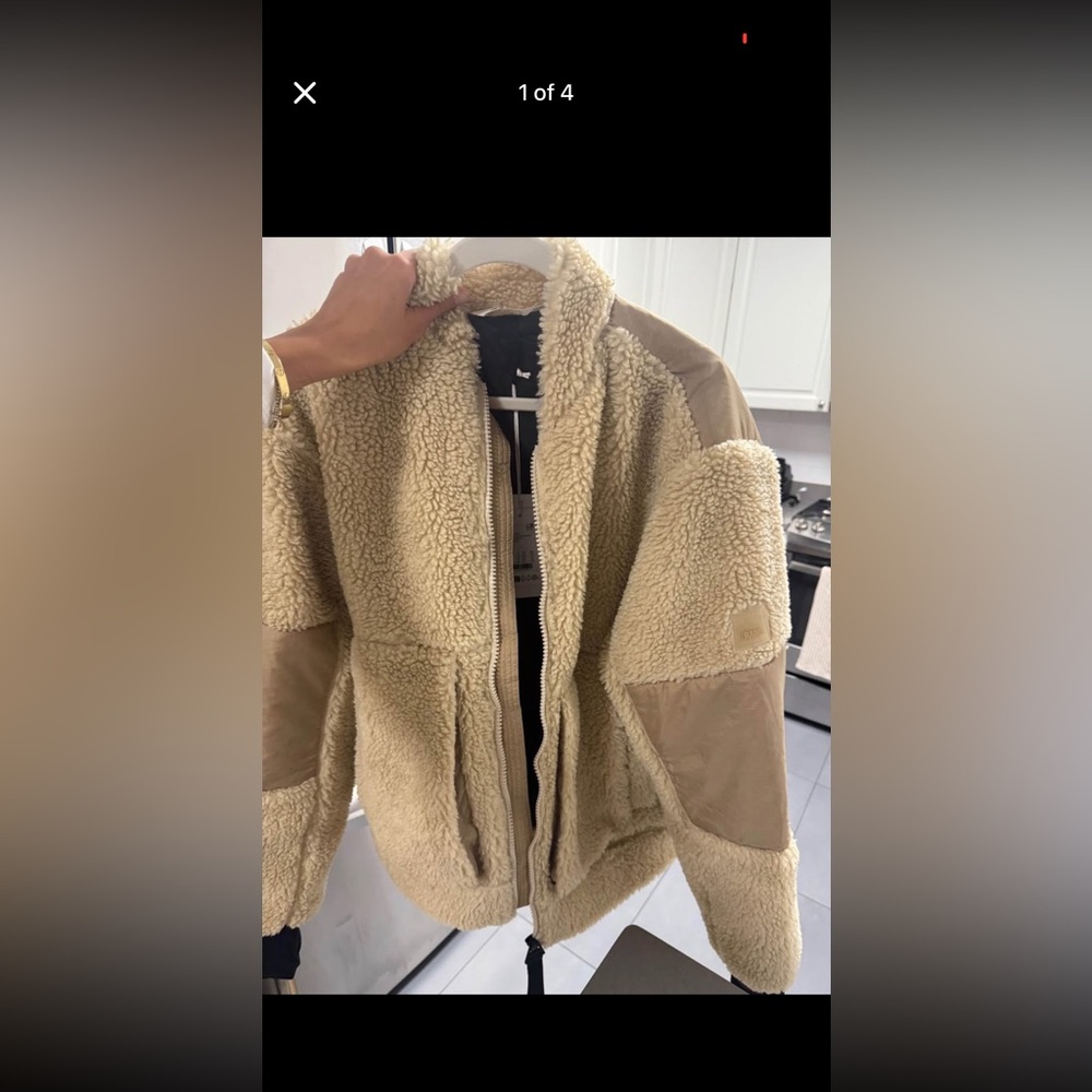 Rains Cream Fleece Jacket